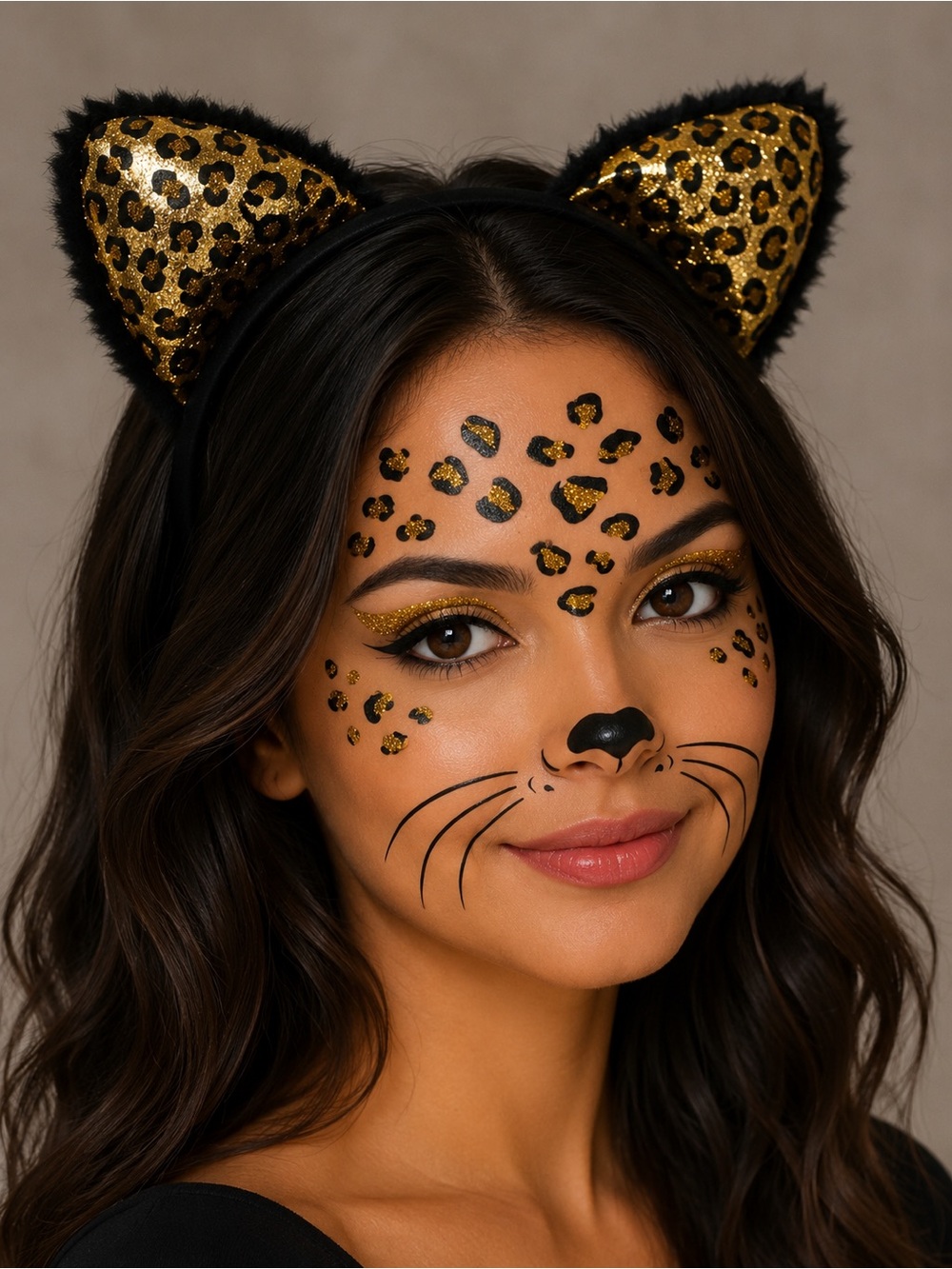 Claire’s Leopard Cat Costume Headband & Face Sticker Set | NWT